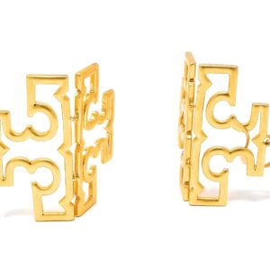 Tory Burch Womens Britten Logo Drop Earrings (Gold)