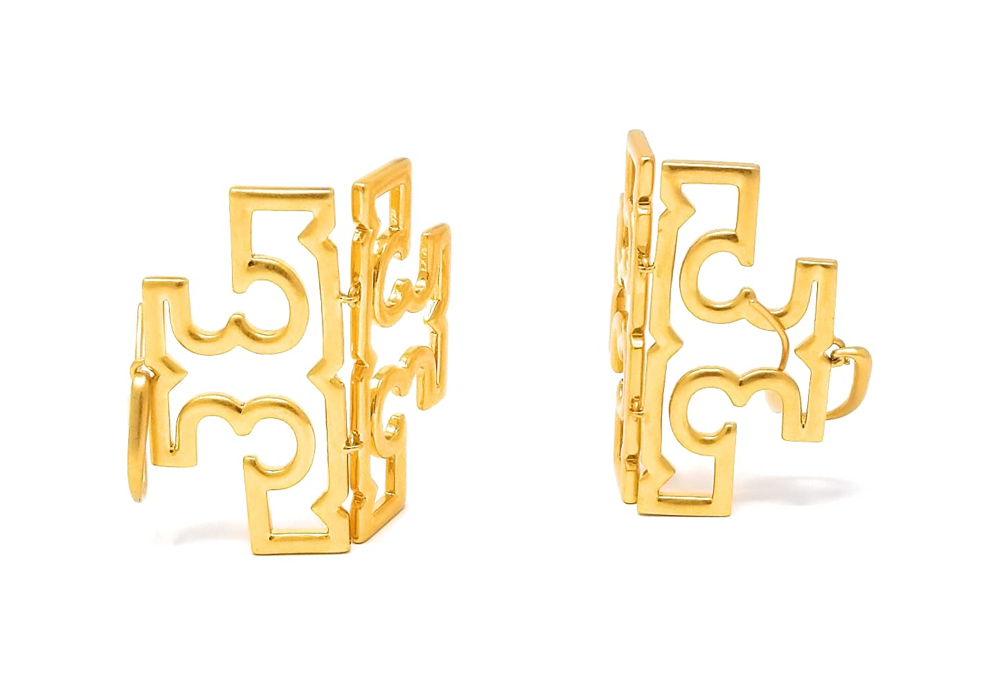 Tory Burch Womens Britten Logo Drop Earrings (Gold)