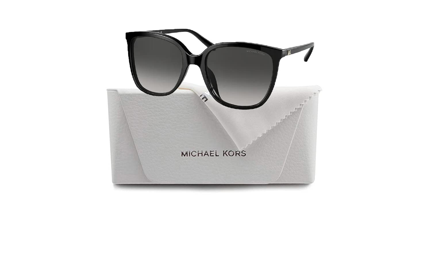 Michael Kors MK2137U 30058G 57MM Black/Dark Grey Gradient Square Sunglasses for Women+ BUNDLE With Designer iWear Eyewear Kit