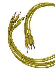 luigis modular supply spaghetti eurorack patch cables - package of 5 yellow cables, 18 (45 cm)