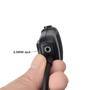 HYS Walkie Talkie Handheld Speaker Mic 3.5mm (S/P 4C Thread) Jack Shoulder Microphone for YAESU/Vertex VX-6 VX-7 VX-120 VX-127 VX-170 VX-177 FT-270 FT-277 Icom IC-4300 IC-4350 Handheld 2 Way Radio