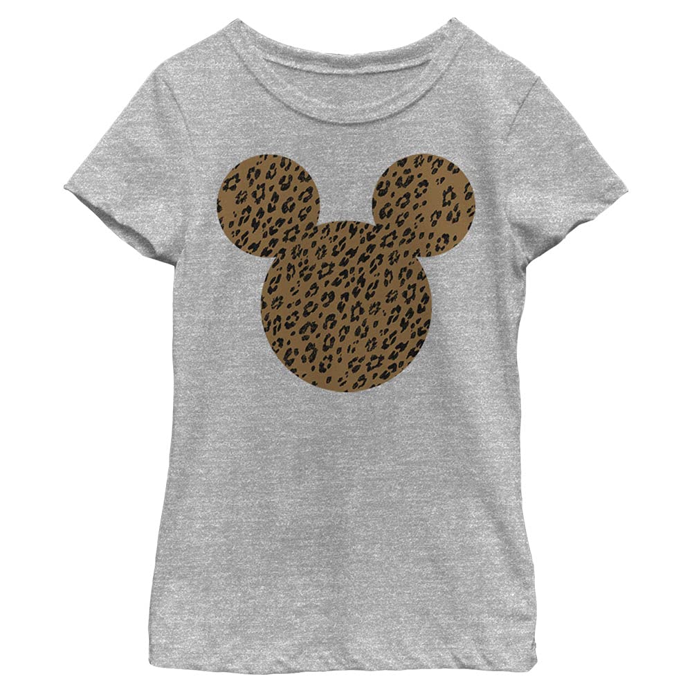 Disney Characters Cheetah Mouse Girl's Crew Tee, Athletic Heather, Medium