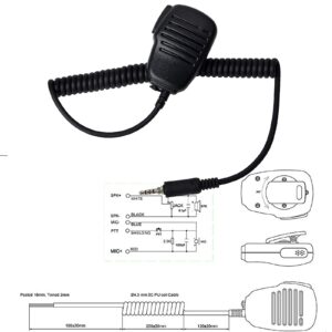 HYS Walkie Talkie Handheld Speaker Mic 3.5mm (S/P 4C Thread) Jack Shoulder Microphone for YAESU/Vertex VX-6 VX-7 VX-120 VX-127 VX-170 VX-177 FT-270 FT-277 Icom IC-4300 IC-4350 Handheld 2 Way Radio