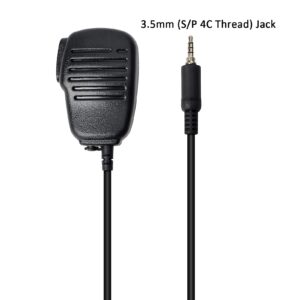 HYS Walkie Talkie Handheld Speaker Mic 3.5mm (S/P 4C Thread) Jack Shoulder Microphone for YAESU/Vertex VX-6 VX-7 VX-120 VX-127 VX-170 VX-177 FT-270 FT-277 Icom IC-4300 IC-4350 Handheld 2 Way Radio