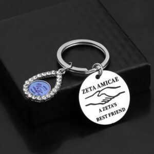 MYOSPARK Zeta Amicae Inspired Gift A Zeta's Best Friend 1948 Keychain Soror Sisters Gift Greek Sorority Jewelry Gift for Sisterhood (ZA Best Friend KC)