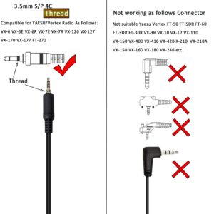 HYS Walkie Talkie Handheld Speaker Mic 3.5mm (S/P 4C Thread) Jack Shoulder Microphone for YAESU/Vertex VX-6 VX-7 VX-120 VX-127 VX-170 VX-177 FT-270 FT-277 Icom IC-4300 IC-4350 Handheld 2 Way Radio