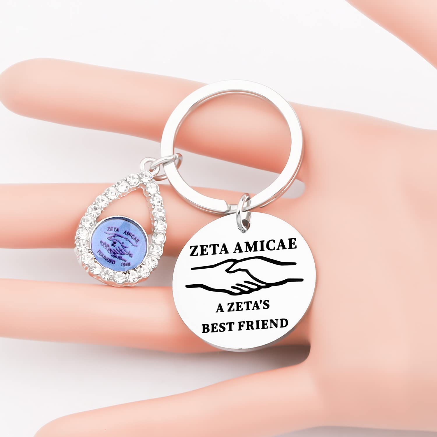 MYOSPARK Zeta Amicae Inspired Gift A Zeta's Best Friend 1948 Keychain Soror Sisters Gift Greek Sorority Jewelry Gift for Sisterhood (ZA Best Friend KC)