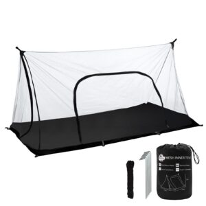 benvo trekking pole tent netting tent breeze mesh inner tent with good ventilation ultra light trekker backpacking tent for 2 person summer tent with waterproof oxford floor(210cmx120cmx110cm)