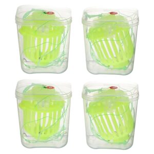 BESPORTBLE 4pcs Fishing Lure Hook Luminous Carp Fishing Cage Basket Outdoor Fishing Feeder Hook Trap Fishing Bait Cage Tackle Supplies