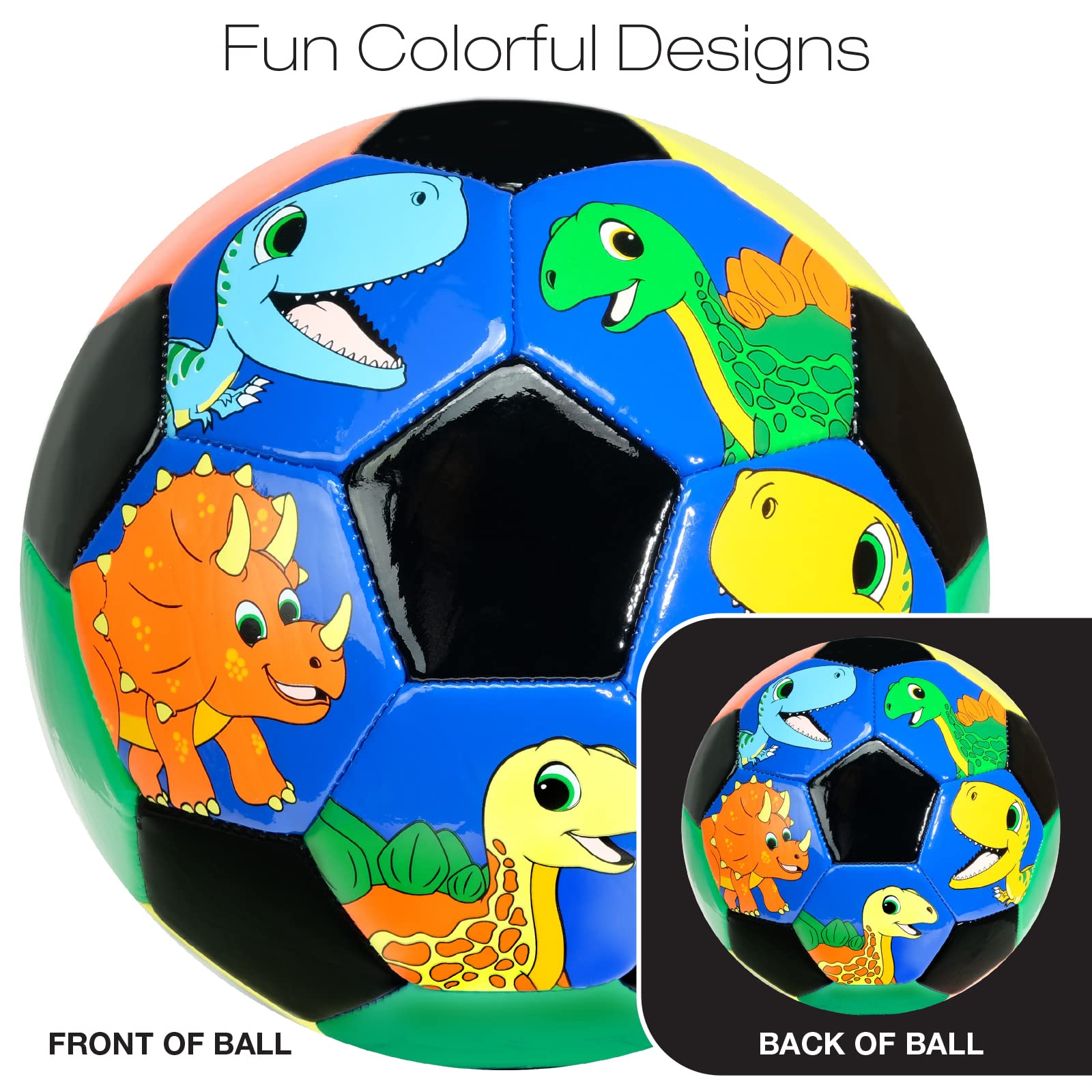 Xcello Sports S3 Soccer Ball TPU Asst. Dino Graphics with Pump (Pack of 2)