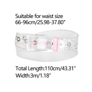 Allegra K Womens Grommet Clear Waist Belt Plus Size Plastic Waist Belts for Jeans Dresses 66-96cm/25.98-37.80" Pink