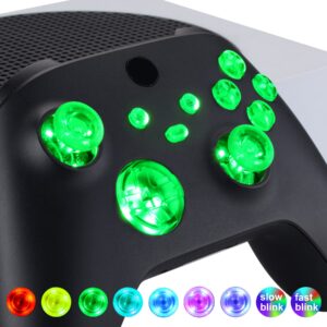 eXtremeRate Multi-Colors Luminated D-pad Thumbsticks Start Back Sync ABXY Buttons for Xbox Series X/S Controller, 7 Colors 9 Modes DTF LED Kit for Xbox Series X/S Controller - Controller NOT Included