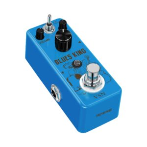 VSN Bluesy Guitar Pedal Blues Style Distortion Effect Pedal Fat&Normal 2 Modes Wide Range Frequency Response for Mini Size True Bypass, LEF-321