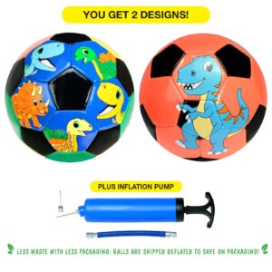 Xcello Sports S3 Soccer Ball TPU Asst. Dino Graphics with Pump (Pack of 2)