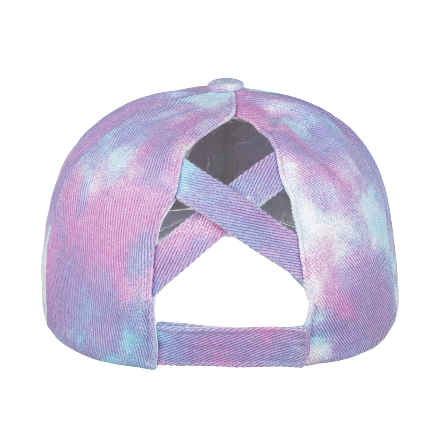 TopTie Tie Dye Ponytail Baseball Cap for Women Criss Cross Messy High Bun Dye Ponytail Hat-Purple