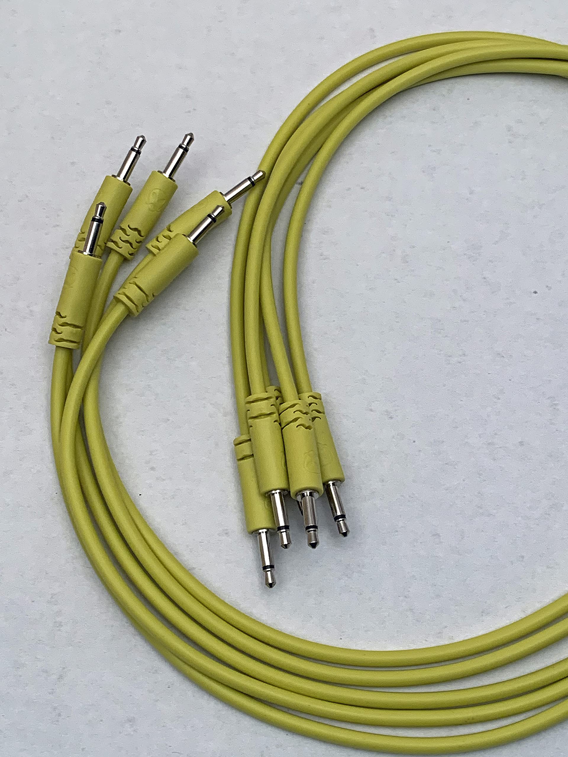 Luigis Modular Supply Spaghetti Eurorack Patch Cables - Package of 5 Yellow Cables, 18 (45 cm)