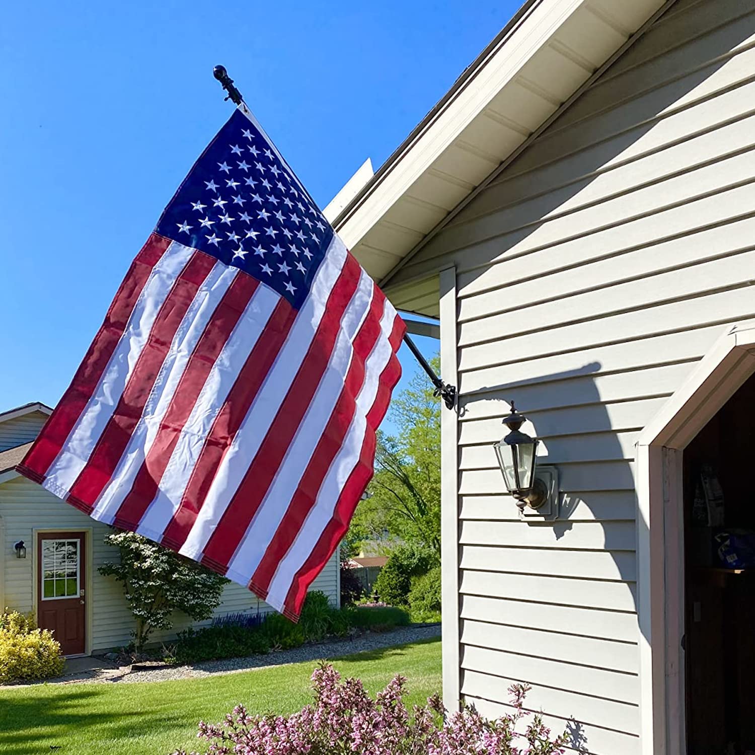 American Flag 3x5 ft Outdoor Heavy Duty, Premium USA US Flag, 100% in USA American flags for outside 3x5 with Luxury Embroidered Stars, Brass Grommets (Premium 3X5 FT American Flag)