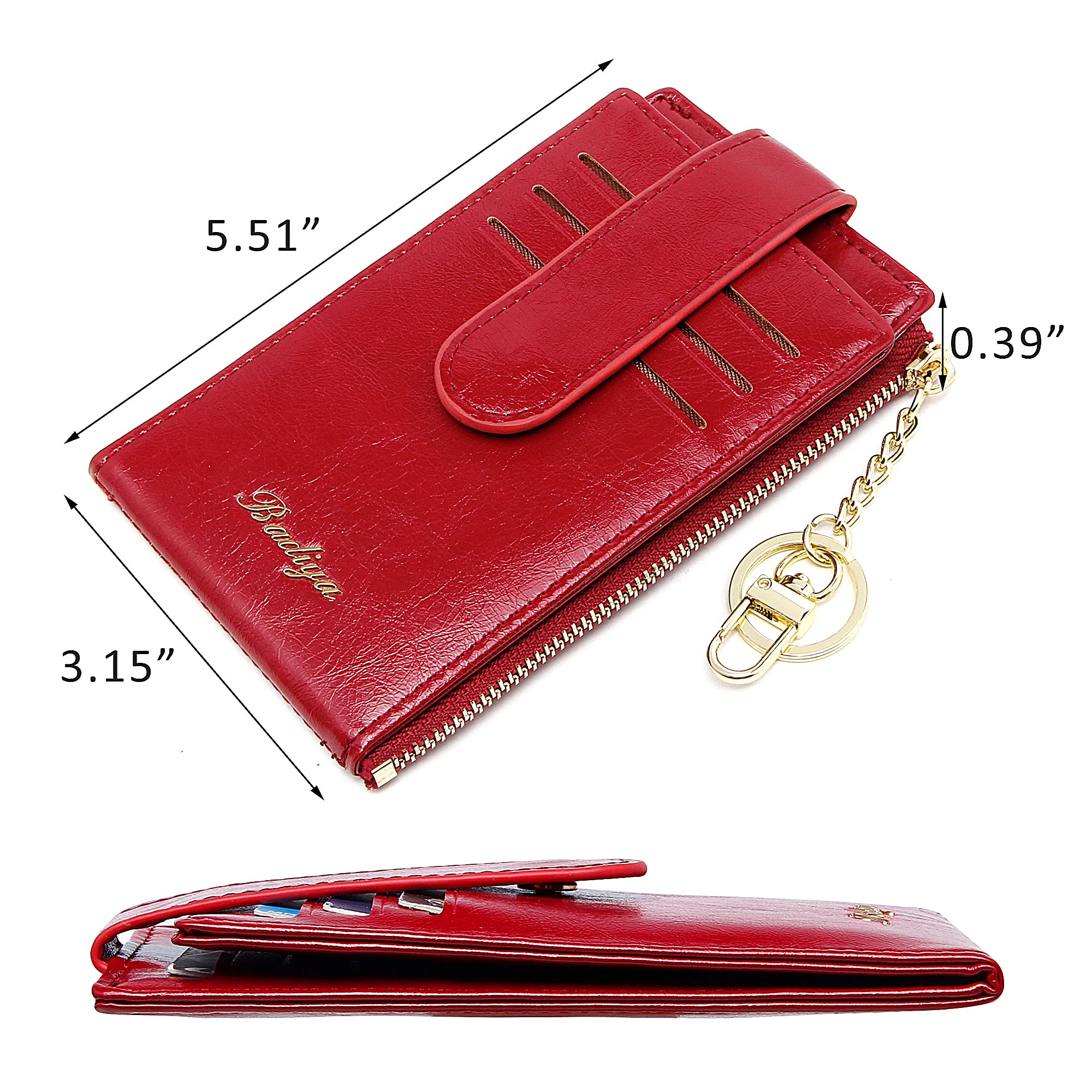 Badiya RFID Card Holder Small Wallets for Women Bifold Zipper Slim wallet Card Case Money Organizers