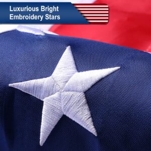 American Flag 3x5 ft Outdoor Heavy Duty, Premium USA US Flag, 100% in USA American flags for outside 3x5 with Luxury Embroidered Stars, Brass Grommets (Premium 3X5 FT American Flag)