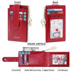 Badiya RFID Card Holder Small Wallets for Women Bifold Zipper Slim wallet Card Case Money Organizers