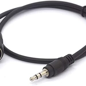 PIIHUSW 3.5mm 5 Pin Din MIDI Cable, 5-Pin DIN Plug Female to 3.5 (1/8in) TRS Stereo Male Jack Converter Cable for MIDI Keyboard IK Multimedia (50 cm)