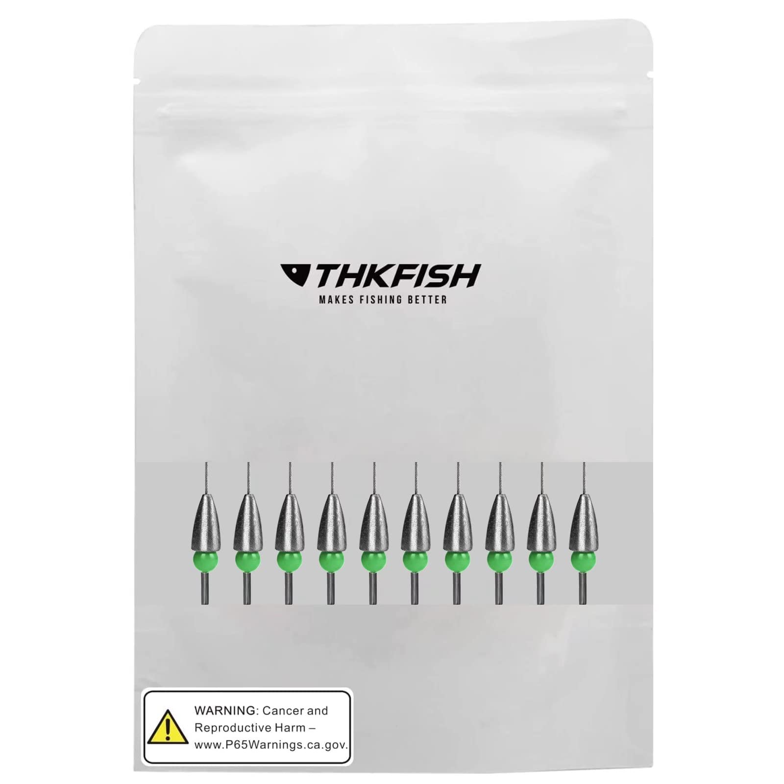 THKFISH Fishing Weights Bullet-Weights Carolina Ready Rigs Pre Rigged Carolina Rigs 1/2oz 10pcs