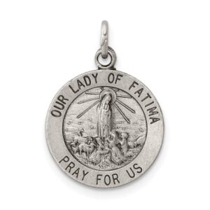 Sterling Silver Antiqued Our Lady of Fatima Medal QQC5580