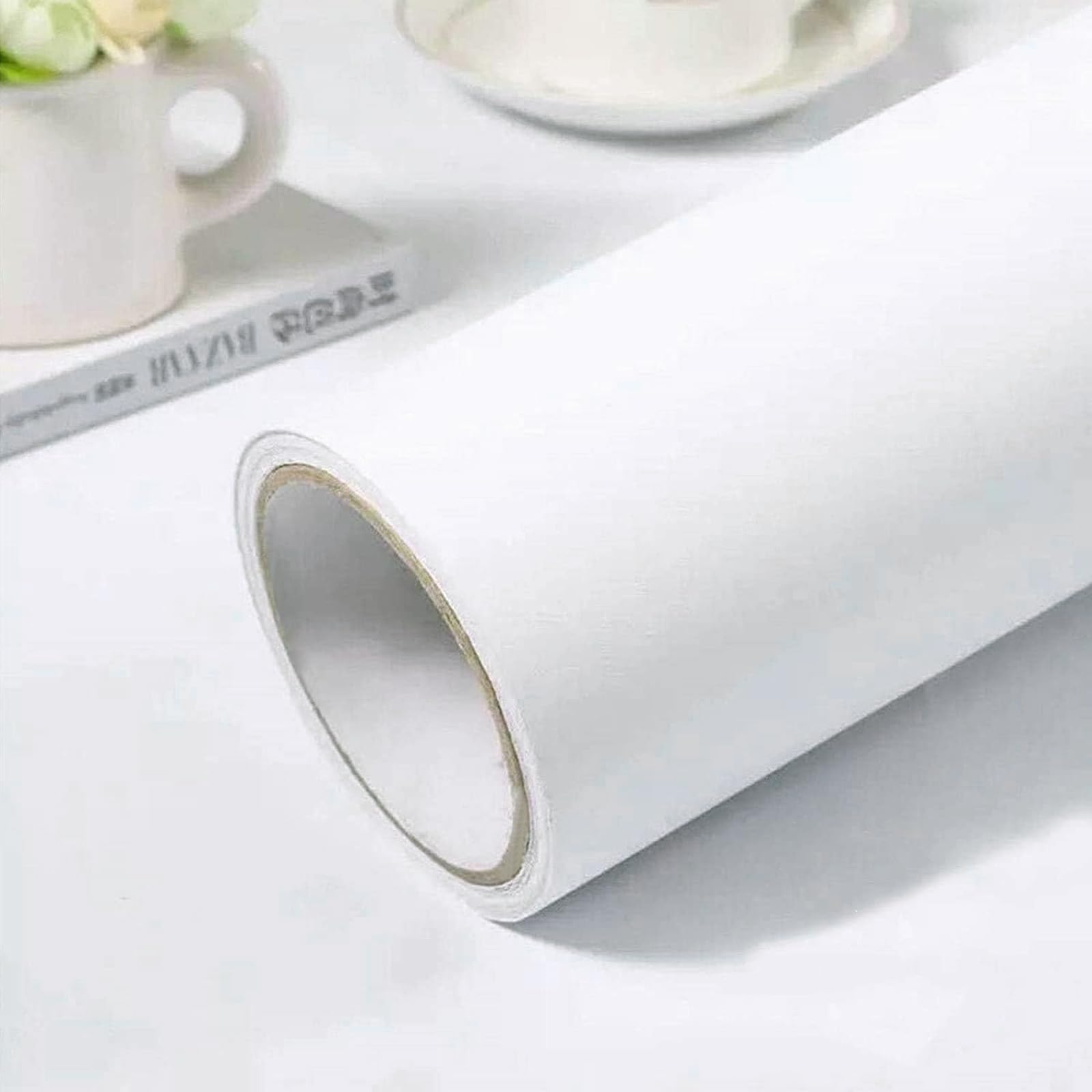 practicalWs 15.7" x393.7" White Self-Adhesive Wallpaper Peel and Stick Wallpaper Stick Wallpaper Shelf Liner