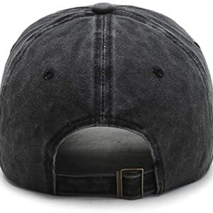 Women's Baseball Cap Mama Vintage Distressed Washed Cotton Adjustable Dad Hat Outdoor (Black)