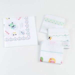 HOULIFE Kids Cotton Handkerchiefs, 100% Soft Handkerchieves Cartoon Printing Small Cute Hankies for Children Girls Boys 12PCS