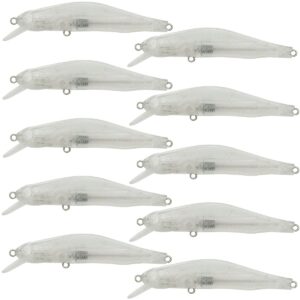 10pcs Unpainted Crank Bait Fishing Body Minnow Bait top Water 92mm 6.8g Blank Lures Clear Hard 8187 Free 5mm Eye