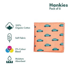 HexaFun 100% Pure Organic Cotton Unisex Handkerchief, Multi-color & Printed, Soft & Stylish