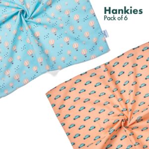 HexaFun 100% Pure Organic Cotton Unisex Handkerchief, Multi-color & Printed, Soft & Stylish