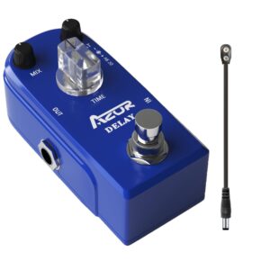 azor delay guitar effect pedal vintage delay mini pedal with guitar pedal power cable,9v battery clip converter power cable