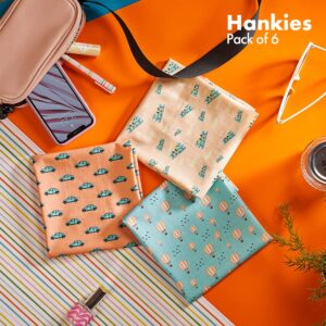 HexaFun 100% Pure Organic Cotton Unisex Handkerchief, Multi-color & Printed, Soft & Stylish