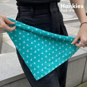 HexaFun 100% Pure Organic Cotton Unisex Handkerchief, Multi-color & Printed, Soft & Stylish