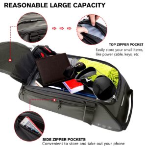 ZIMFANQI Bike Rear Bag Reflective,Water Resistant Bicycle Pannier Rack Bag Cargo Trunk Storage Cycling Carrier Chest Bag,8L Capacity with Multi Pocket Taillight Loop,Shoulder Strap for Outdoor