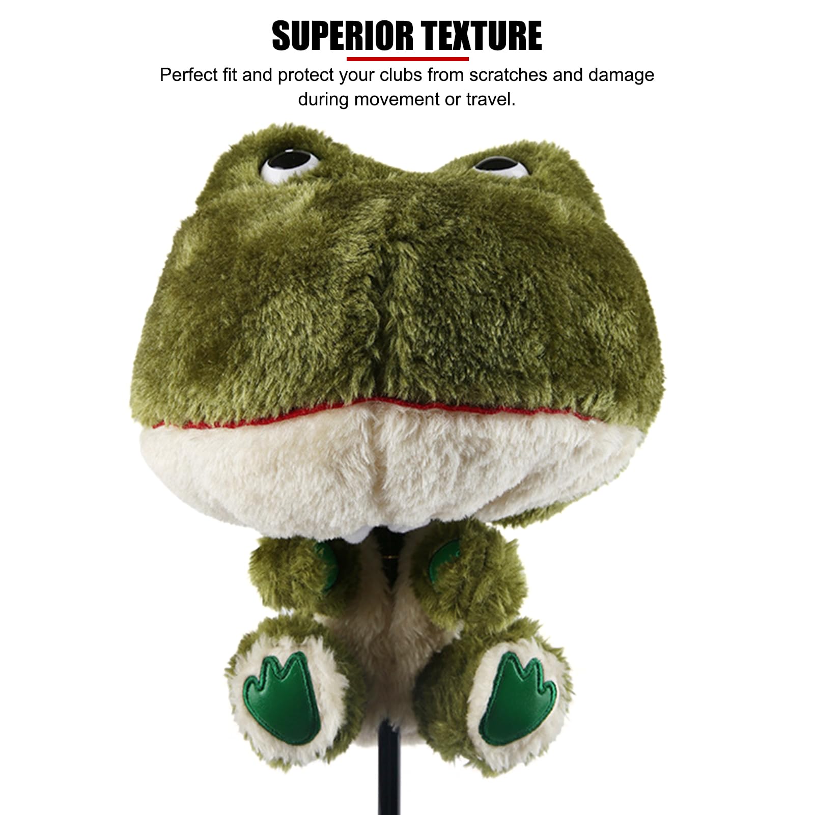 Golf Club Covers,1 pcs Plush Golf Head Covers Club Protective Driver Headcover Frog Shape,Golf Gift & Golf Bag Accessories