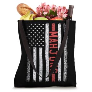 Mahjong American Flag 4th of July Board Game Player Tote Bag