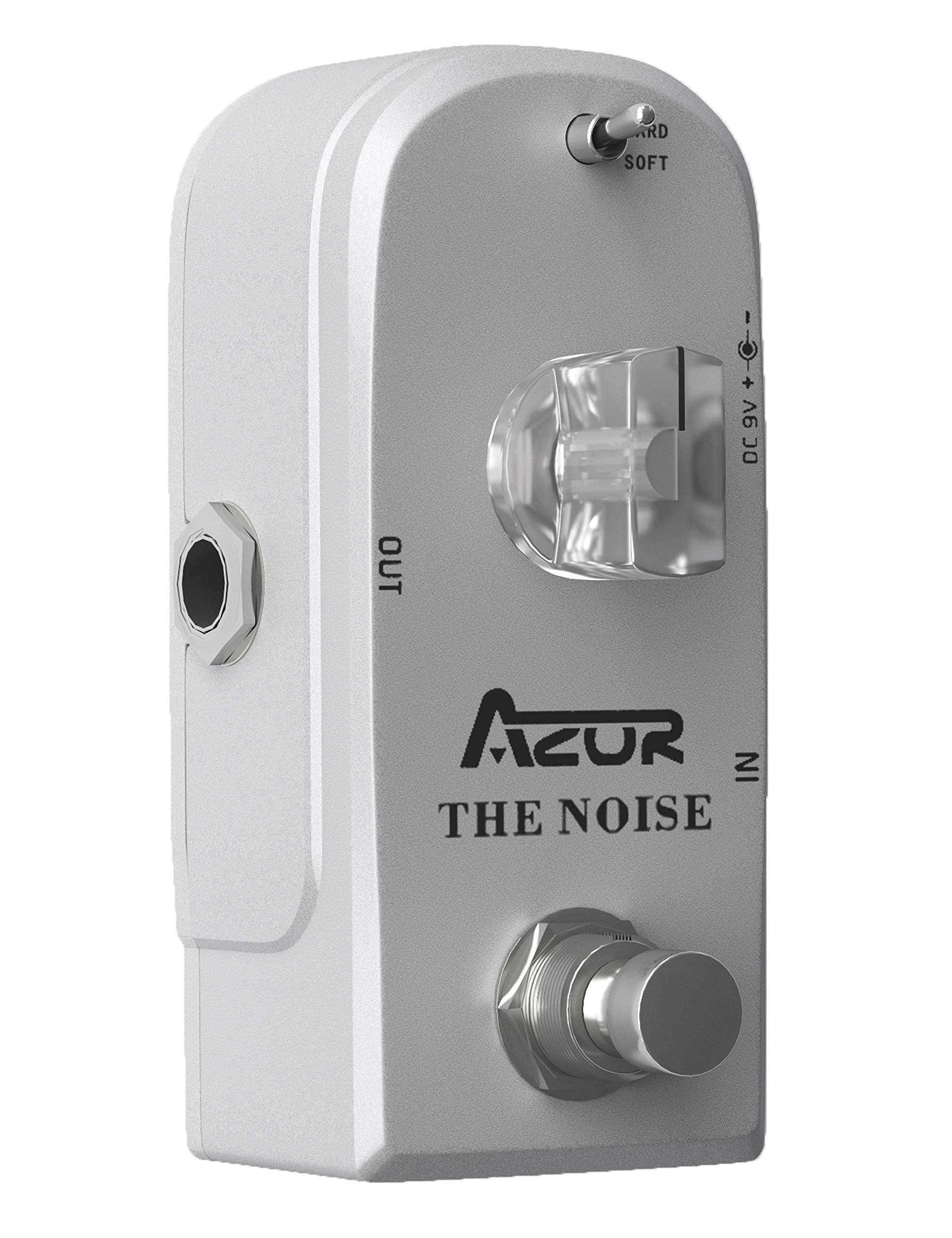 AZOR Noise Gate Pedal, Guitar Noise Killer Pedals Suppressor Effect 2 Modes with Guitar Pedal Power Cable,9V Battery Clip Converter Power Cable