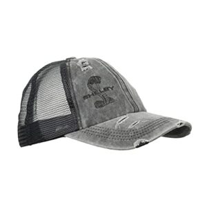 Shelby Ladies Distressed Black/Grey Ponytail Hat | Officially Licensed Shelby® Product | Adjustable, One-Size Fits All | Lightweight Super Soft Finish