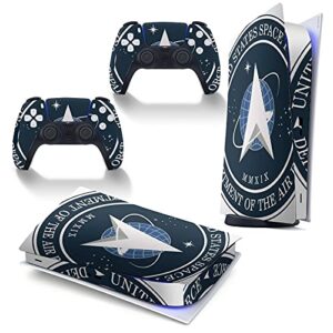 playstation 5 digital edition version sticker protective cover, us space force logo ps5 controller protective shell (compatible with ps5 digital edition)