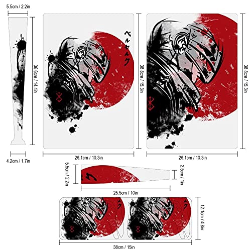 PlayStation 5 Digital edition version sticker protective cover, Red Sun Guts before The Red Day ps5 controller protective shell (compatible with ps5 Digital edition)