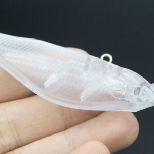 10PCS Unpainted Lure Blanks 7.17g 8cm with 5mm Free Fishing Eye Crankbait Baits Simulation Blank Body Clear Hard Baits Trout Salmon Minnow Lure Popper Lures Topwater Freshwater 5mm 8287