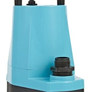 Little Giant 5-MSP 115-Volt, 1/6 HP, 1500 GPH Aluminum Manual Utility Pump, 10-Ft. Cord, Blue, 505723