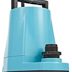 Little Giant 5-MSP 115-Volt, 1/6 HP, 1500 GPH Aluminum Manual Utility Pump, 10-Ft. Cord, Blue, 505723