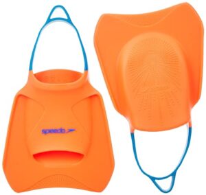 speedo unisex's biofuse fitness fin, fluro tangerine/pool blue/blue flame, s