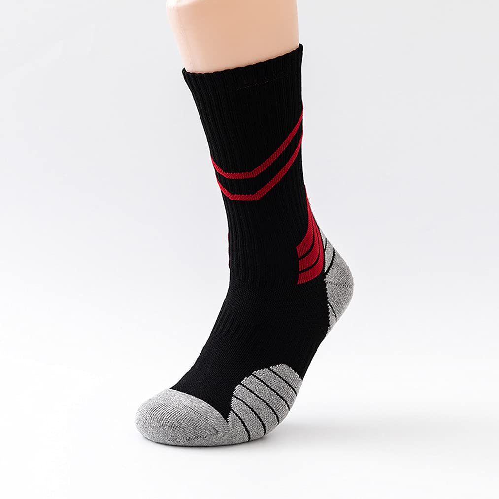 DRASEX Men's Athletic Crew Socks Performance Basketball Sock Cushioned Thick Sports Running Outdoor Socks