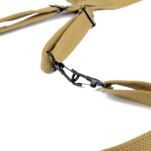 SMONT WW2 US Army M1936 Combat Suspenders WWII Standard X Strap Replica Military Canvas Webbing (Khaki)