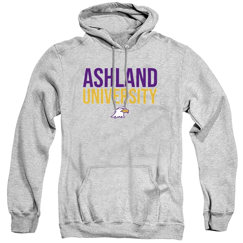 LOGOVISION Ashland University Official Stacked Unisex Adult Pull-Over Hoodie,Athletic Heather, Large